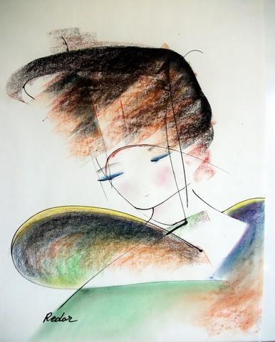 Jeune femme pastel